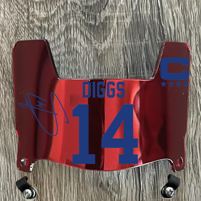Buffalo Bills Damar Stefon Diggs Football Helmet Visor Shield Red Chrome Mirror w/ Clips