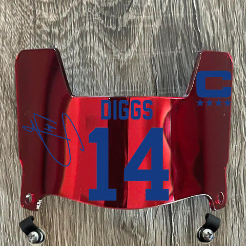 Buffalo Bills Damar Stefon Diggs Football Helmet Visor Shield Red Chrome Mirror w/ Clips