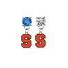 Syracuse Orange BLUE & CLEAR Swarovski Crystal Stud Rhinestone Earrings