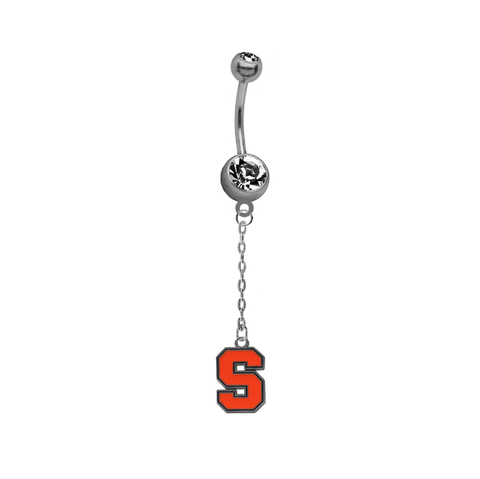 Syracuse Orange Dangle Chain Belly Button Navel Ring