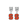 Syracuse Orange CLEAR Swarovski Crystal Stud Rhinestone Earrings