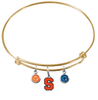 Syracuse Orange GOLD Color Edition Expandable Wire Bangle Charm Bracelet