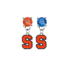 Syracuse Orange ORANGE & BLUE Swarovski Crystal Stud Rhinestone Earrings