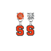 Syracuse Orange ORANGE & CLEAR Swarovski Crystal Stud Rhinestone Earrings