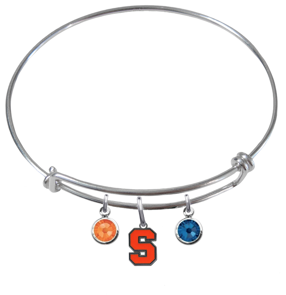 Syracuse Orange NCAA Expandable Wire Bangle Charm Bracelet