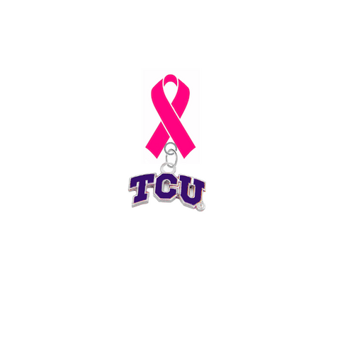 TCU Horned Frogs Breast Cancer Awareness / Mothers Day Pink Ribbon Lapel Pin