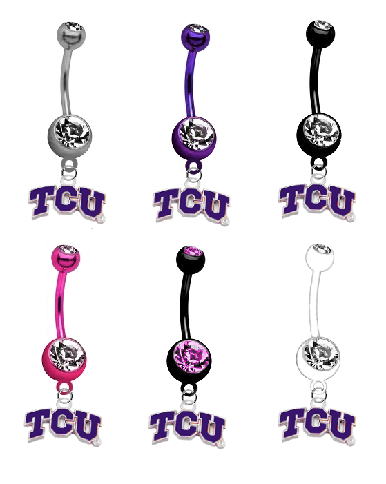 TCU Texas Christian Horned Frogs NCAA College Belly Button Navel Ring - Pick Your Color