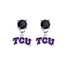 TCU Horned Frogs BLACK Swarovski Crystal Stud Rhinestone Earrings