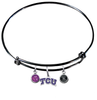 TCU Texas Christian Horned Frogs BLACK Color Edition Expandable Wire Bangle Charm Bracelet