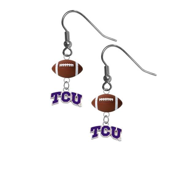 TCU Texas Christian Horned Frogs NCAA Football Dangle Earrings