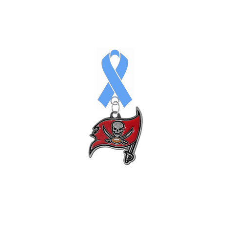 Tampa Bay Buccaneers NFL Prostate Cancer Awareness / Fathers Day Light Blue Ribbon Lapel Pin