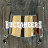 Tampa Bay Buccaneers Mini Football Helmet Visor Shield Silver Chrome Mirror w/ Clips