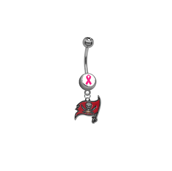 Tampa Bay Buccaneers Breast Cancer Awareness NFL Football Belly Button Navel Ring