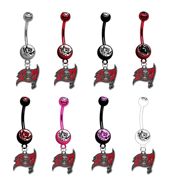 Tampa Bay Buccaneers NFL Football Belly Button Navel Ring - Pick Your Color