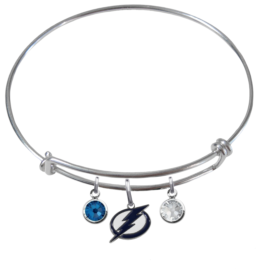 Tampa Bay Lightning NHL Expandable Wire Bangle Charm Bracelet