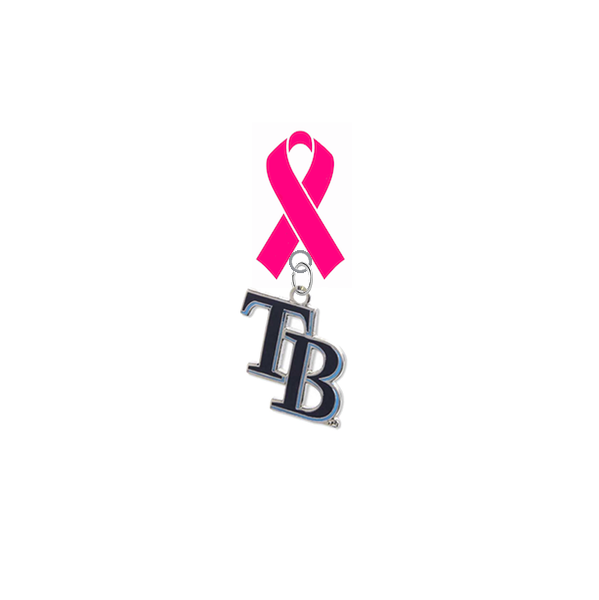 Tampa Bay Rays Style 2 MLB Breast Cancer Awareness / Mothers Day Pink Ribbon Lapel Pin