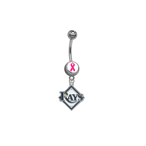 Tampa Bay Rays Breast Cancer Awareness Belly Button Navel Ring
