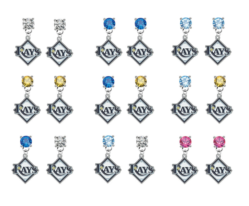 Tampa Bay Rays MLB Swarovski Crystal Stud Rhinestone Earrings