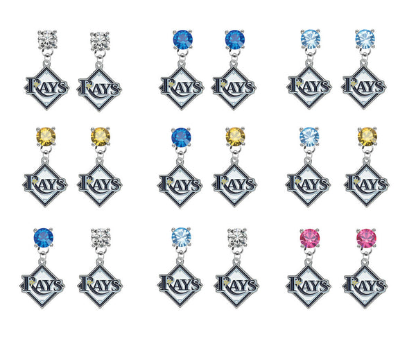 Tampa Bay Rays MLB Swarovski Crystal Stud Rhinestone Earrings