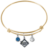 Tampa Bay Rays Gold MLB Expandable Wire Bangle Charm Bracelet