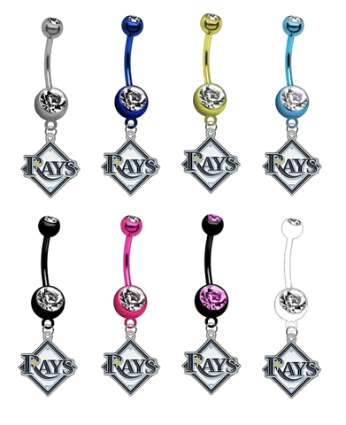 Tampa Bay Rays MLB Baseball Belly Button Navel Ring - Pick Your Color