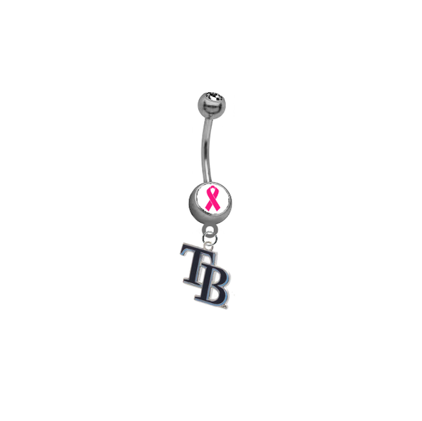 Tampa Bay Rays Style 2 Breast Cancer Awareness Belly Button Navel Ring