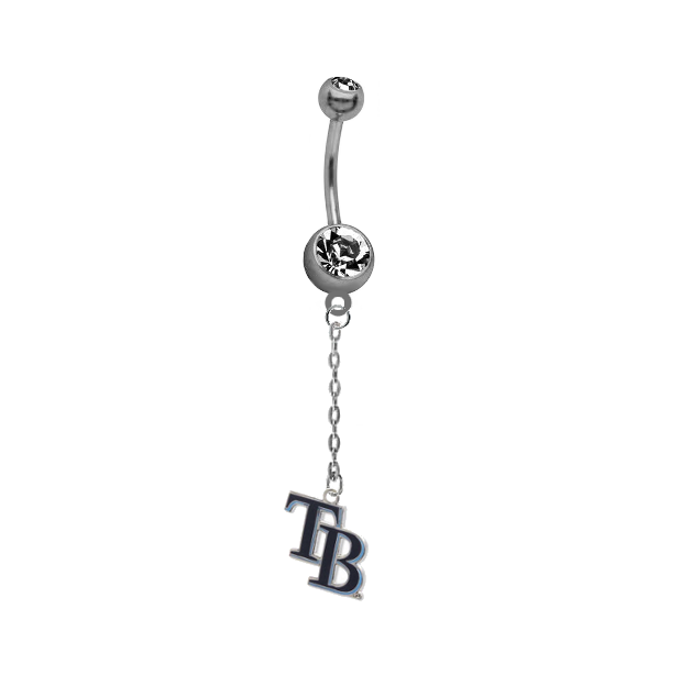 Tampa Bay Rays Style 2 Dangle Chain Belly Button Navel Ring