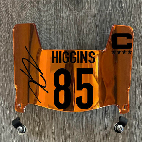 Cincinnati Bengals Tee Higgins Mini Football Helmet Visor Shield Orange Chrome Mirror w/ Clips - PICK COLOR