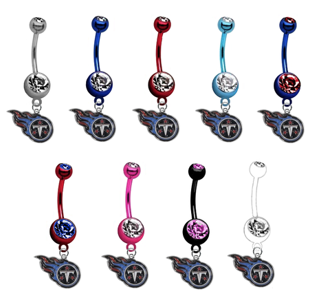 Tennessee Titans NFL Football Belly Button Navel Ring - Pick Your Color