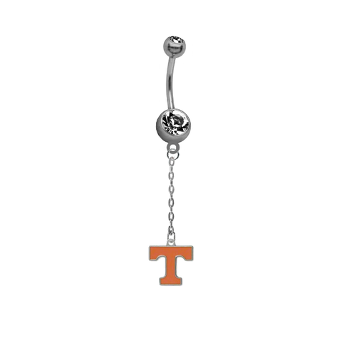 Tennessee Volunteers Vols Dangle Chain Belly Button Navel Ring