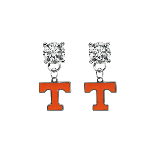 Tennessee Volunteers CLEAR Swarovski Crystal Stud Rhinestone Earrings