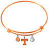 Tennessee Volunteers Vols ORANGE Color Edition Expandable Wire Bangle Charm Bracelet