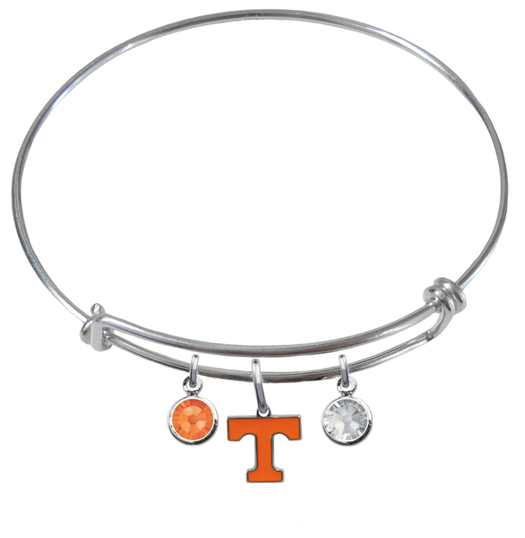 Tennessee Volunteers NCAA Expandable Wire Bangle Charm Bracelet