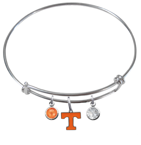 Tennessee Volunteers NCAA Expandable Wire Bangle Charm Bracelet