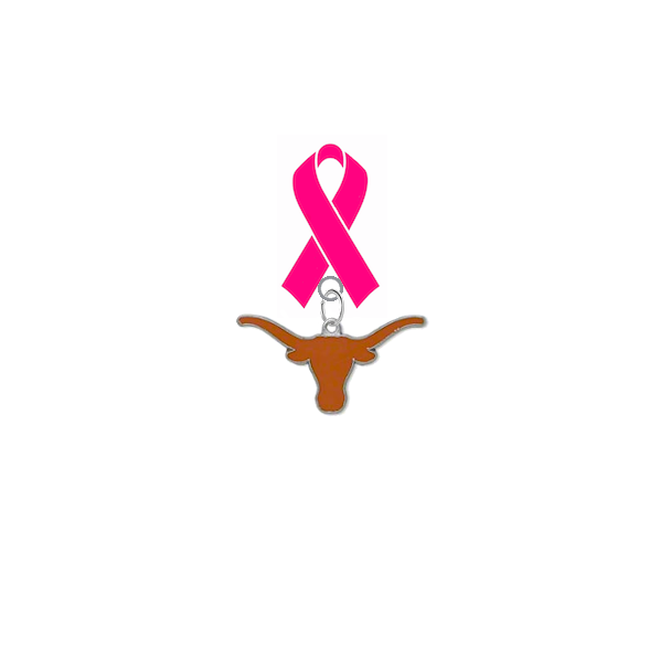 Texas Longhorns Breast Cancer Awareness / Mothers Day Pink Ribbon Lapel Pin