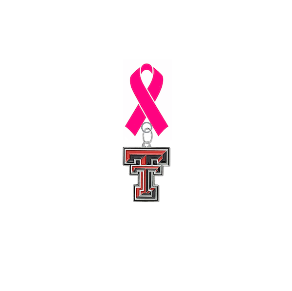 Texas Tech Red Raiders Breast Cancer Awareness / Mothers Day Pink Ribbon Lapel Pin