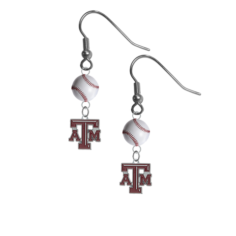 Texas A&M Aggies NCAA Baseball Dangle Earrings