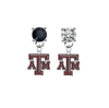 Texas A&M Aggies BLACK & CLEAR Swarovski Crystal Stud Rhinestone Earrings