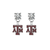 Texas A&M Aggies CLEAR Swarovski Crystal Stud Rhinestone Earrings