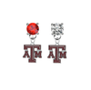 Texas A&M Aggies RED & CLEAR Swarovski Crystal Stud Rhinestone Earrings