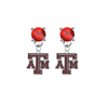 Texas A&M Aggies RED Swarovski Crystal Stud Rhinestone Earrings