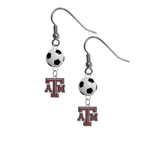 Texas A&M Aggies NCAA Soccer Dangle Earrings