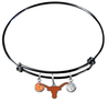 Texas Longhorns BLACK Color Edition Expandable Wire Bangle Charm Bracelet