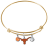 Texas Longhorns GOLD Color Edition Expandable Wire Bangle Charm Bracelet