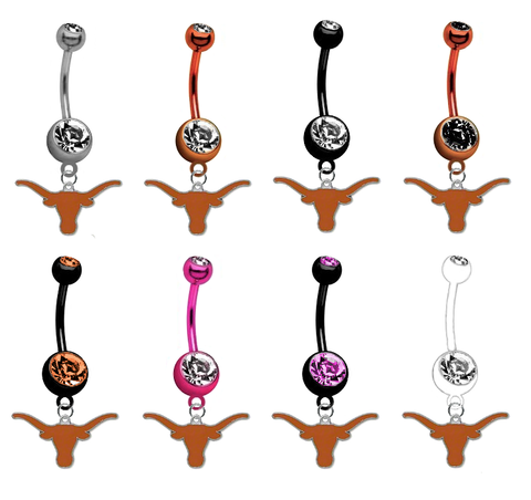 Texas Longhorns NCAA College Belly Button Navel Ring - Pick Your Color