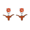 Texas Longhorns ORANGE Swarovski Crystal Stud Rhinestone Earrings