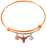 Texas Longhorns ORANGE Color Edition Expandable Wire Bangle Charm Bracelet