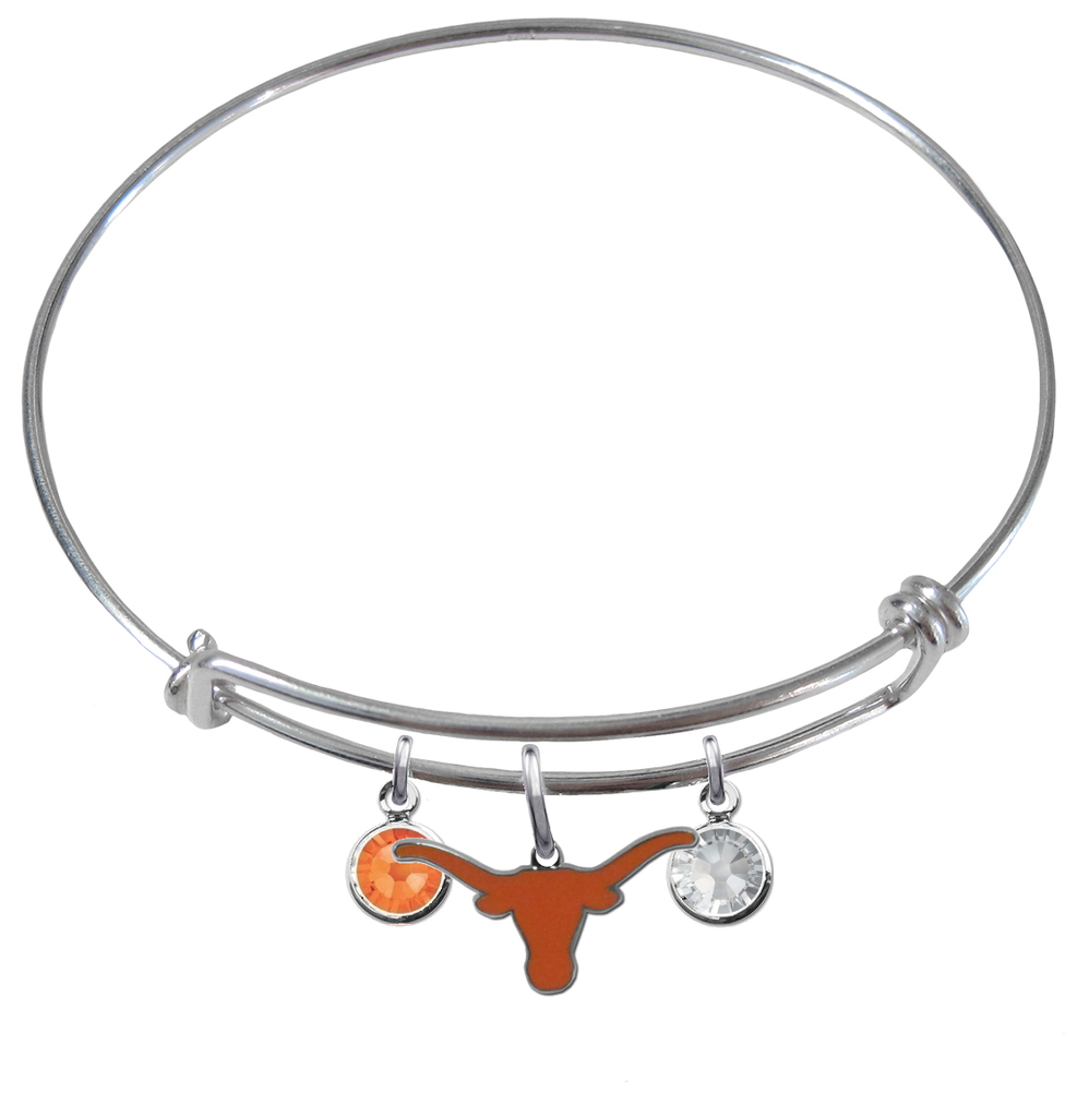 Texas Longhorns NCAA Expandable Wire Bangle Charm Bracelet