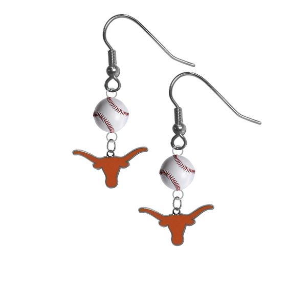 Texas Longhorns NCAA Baseball Dangle Earrings