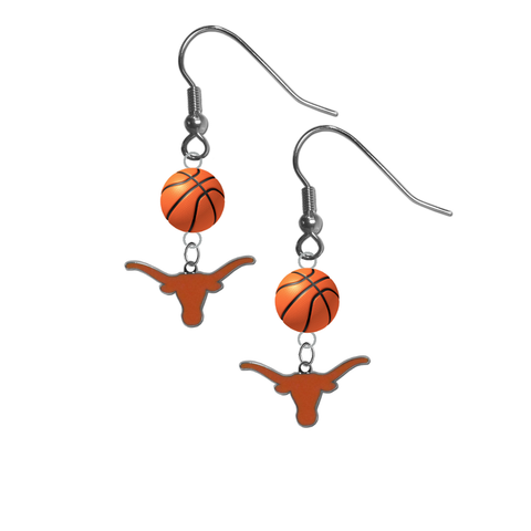 Texas Longhorns NCAA Basketball Dangle Earrings